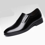 Classical Men's Dress Shoes Flat Formal Oxfords Casual Shoe PU Leather Slip-on Footwear Mart Lion   