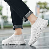 Harajuku Men's Soft Casual Shoes Breathable Stylish Sport Sneakers Outdoor Flats Walking Sock Mart Lion   