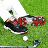 Men's Golf Shoes Waterproof Golf Sneakers Outdoor Golfing Spikes Shoes Jogging Walking Mart Lion   