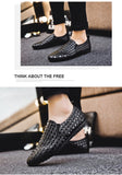 Whoholl Leather Men's Casual Shoes Summer Breathable Resistant Empty Soft Background Mart Lion   
