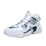 Men's Sneakers Non-slip Thick bottom Platform Casual Shoes Outdoor Mart Lion White black 35 
