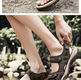 Summer Hook Loop Open Toe Sandals For Men's Outdoor Trekking Beach Shoes Non-Slip MartLion   