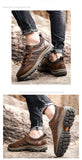 spring and summer men's shoes outdoor sports 'breathable leather dad cowhide casual leather loafers Mart Lion   