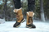 Winter Women Men's Boots Military Brown Windproof Combat Army Outdoor Waterproof Leather Knee Keep Warm Mart Lion   