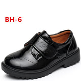 Children leather shoes kids black white school student performance shoes British casual laces soft MartLion   