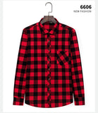 Fall Smart Casual Men's Flannel Plaid Shirt Brand Office Long Sleeve Shirt Clothes Mart Lion   