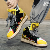Mixed Colors Men's Casual Sneakers Harajuku Style High Top Casual Shoes Platform Designer Trainers Suede Sneakers MartLion   
