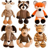 25cm Cute Stuffed Animals Plush Toy Elephant Giraffe Raccoon Fox Lion Tiger Monkey Dog Plush Animal Soft Toys For Children Gifts MartLion   