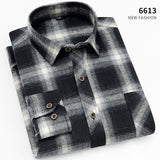 Fall Smart Casual Men's Flannel Plaid Shirt Brand Office Long Sleeve Shirt Clothes Mart Lion 6613 Asian S Label 39 