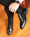 Faux Leather Shoes Men's Breathable Rubber Formal Dress Office Wedding Flats Footwear Mocassin Homme Mart Lion   