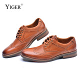 Men's Dress shoes Brogue shoes Cowhide Oxford Formal Lace up Casual Genuine Leather Bullock MartLion   