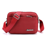 Women Nylon Crossbody Bag Shoulder Casual Tote Messenger Multilayer Female Shopping Travel Handbag Mart Lion Red  