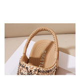 Summer Retro Sandals Women Rhinestone Beads Resort Beach Beach Wedge Shoes MartLion   