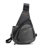 Casual Knapsack Waterproof Men's Outdoor Chest Bag Nylon Messenger Short Trip Phone Pouch Travel Backpack Mart Lion Grey Chest Bag  