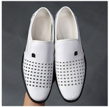 men's white dress shoes genuine leather coiffeur Hollow formal classic zapatos para hombre Mart Lion White 6 