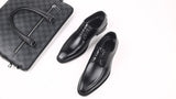 Men's Leather Dress Shoes Classic Retro Derby Lace-Up Wedding Party Office Oxfords Flats Mart Lion   