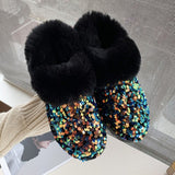 Women Winter Warm Boots Antiskid Outsole Lady Snow Shiny Brand Style Easy Wear Hairy Ankle Mart Lion   