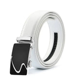White Men's Belt Automatic Buckle Two-layer Cowhide Youth Korean Version Design Authentic Wild Youth Belt MartLion F 105cm (Waist 90cm) CHINA