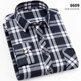 Fall Smart Casual Men's Flannel Plaid Shirt Brand Office Long Sleeve Shirt Clothes Mart Lion 6609 Asian S Label 39 