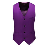 Royal Blue Vest Waistcoat Men's Slim Fit V Neck Dress Vests Formal Business Wedding Tuxedo Chaleco Hombre 6xl MartLion PURPLE M 40kg-45kg 