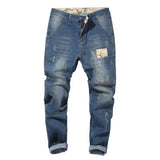 Men  splice Slim Stretch Jeans Classic Multi-pocket cotton male Casual denim MartLion   