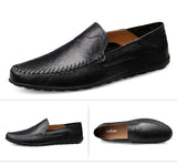 Spring Summer Men's Breathable Casual Shoes Genuine Leather Loafers Non-slip Boat Moccasins Mart Lion   