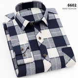 Fall Smart Casual Men's Flannel Plaid Shirt Brand Office Long Sleeve Shirt Clothes Mart Lion 6602 Asian S Label 39 