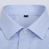 men's striped long sleeved non-iron slim fit dress shirts Solid Twill Social Clothing Mart Lion   