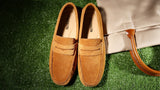 Men's Leather Loafers Casual Shoes Moccasins Slip On Flats Driving Mart Lion   