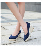 Spring Summer Shoes Women High Heels Ladies Wedges Party Retro Straw Pumps Wedge Heel 8cm MartLion   