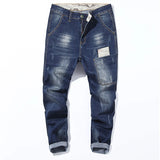 Men  splice Slim Stretch Jeans Classic Multi-pocket cotton male Casual denim MartLion   