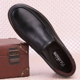 Shoes Men Loafers Black genuine Leather Shoe Men Platform cow Leather Designer Shoes Sepatu Slip MartLion black 1 6.5 