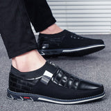 Genuine Leather Men's Casual Shoes Brand Loafers Moccasins Breathable Slip on Black Driving Mart Lion - Mart Lion