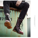  Lovers Popular Motorcycle Boots Men's Winter High-Top Combat Leather Casual Luxury Military Boot Army MartLion - Mart Lion