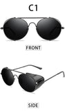 Retro gothic Steampunk Style Round Metal Frame Sunglasses Men's Women luxury Brand Designer Shields Lens Gafas de Sol Mart Lion   
