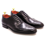 Handmade Men's Wingtip Oxford Shoes Genuine Calfskin Leather Brogue Dress Classic Formal Shoes MartLion   