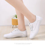 Leather Women's Casual Shoes Soft-sole Moccasins White Shoes Luxury Sneakers Flat MartLion   