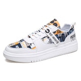 Men's Sneakers Casual Shoes Lovers Printing Flat Tenis Masculino Vulcanized Zapatos De Hombre Mart Lion White 39 