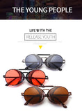  Retro Round Metal Frame Sunglasses Steampunk Men's Punk Women  Luxury Brand Designer Glasses Oculos De Sol Shades UV Protection Mart Lion - Mart Lion