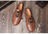 Genuine Leather Men's Shoes Luxury Brand Formal Casual Loafers Moccasins Soft Slip on Boat Mart Lion   