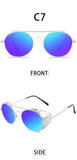 Retro gothic Steampunk Style Round Metal Frame Sunglasses Men's Women luxury Brand Designer Shields Lens Gafas de Sol Mart Lion   
