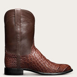 Design Cowboy Boots Black Brown Faux Leather Ankle Retro Men's Crocodile Pattern Western Footwear Mart Lion   