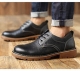 Autumn Men's Leather Shoes Brogue Casual safety Genuine Leather Work Casual Sneakers Mart Lion   