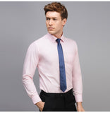 Men's Basic Standard-fit Long Sleeve Dress Shirt Solid/striped Formal White Work Office Classic Mart Lion   