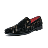 Men's Casual Shoes Suede Leather Moccasins Loafers Flats Rhinestones Mart Lion   