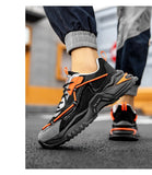 Men's Flat Casual Shoes Mesh Sports Student Running Training Sports Thick-soled Vulcanized Mart Lion   