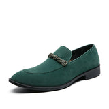 Men's Suede Leather Loafers Cosplay Green Flats Slip-on Autumn Casual Moccasins Footwear Wedding Shoes MartLion green 7 