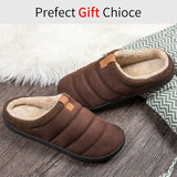 Home Soft Slippers Men's Winter Short Plush Slippers Non Slip Bedroom Fur Shoes Indoor Slippers Mart Lion   