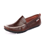 Designer shoes soft Leather Men's Loafers Slip On Moccasins Flats Casual Boat Driving 100% Cowhide Mart Lion Coffee12 5 China