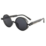 Classic Gothic Steampunk Sunglasses Luxury Men's and Women Retro Round Pc Frame MartLion   